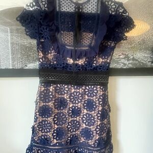 Self-Portrait Navy Lace cocktail dress